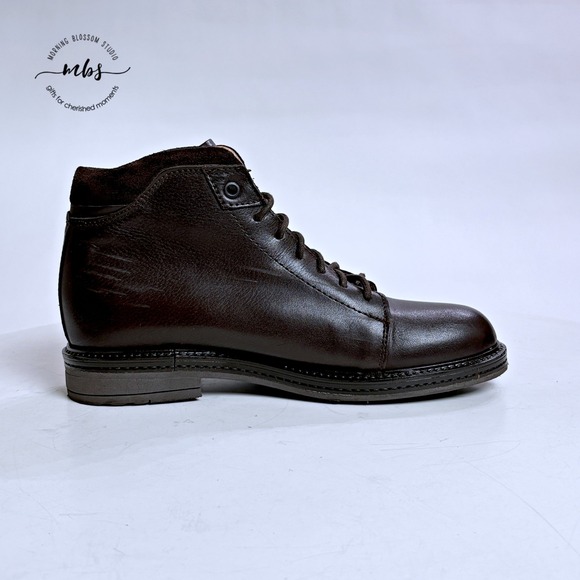 Doppelgänger Roma Made in Italy Leather Lace Up Ankle Boots Brown Men 7.5 - Picture 9 of 14
